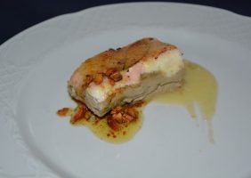 Restaurante-los-Caballos-Alora-Malaga-milhojas de foie queso y manzana-min